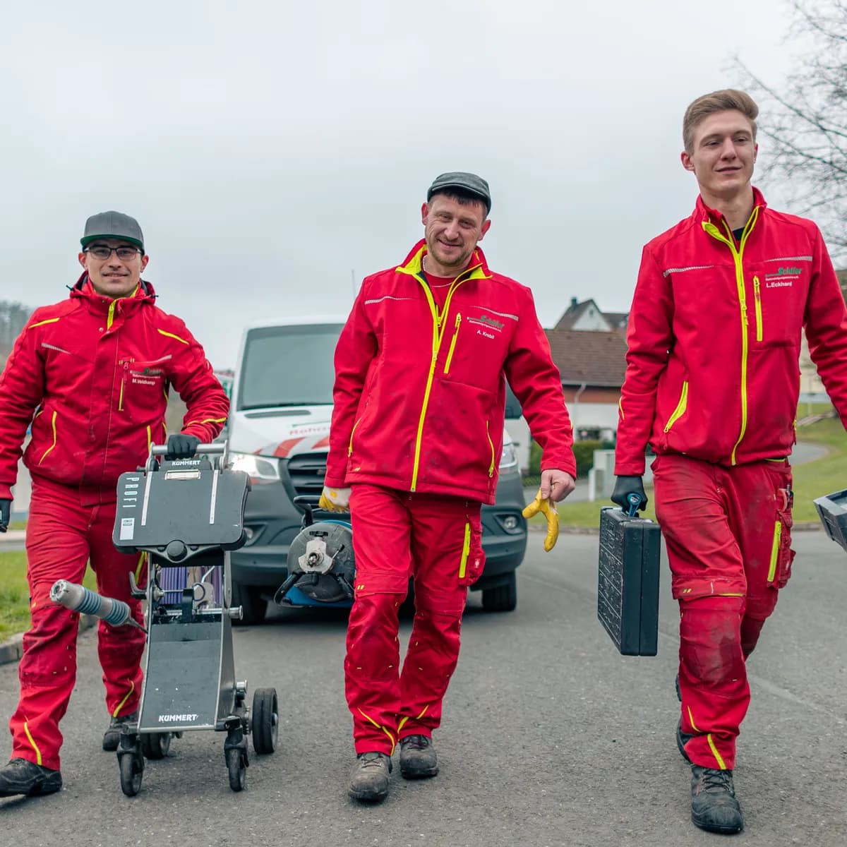 Das Team von Hermann Schäfer Rohrreinigungsservice im Einsatz